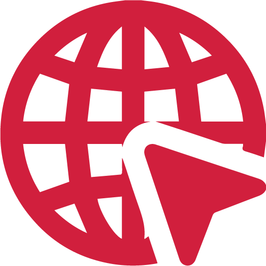 Globe icon with CalcMenu for showcasing recipes online to engage and inspire consumers.